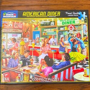 Like new. White Mountain American Diner Puzzle - 1000 Pieces